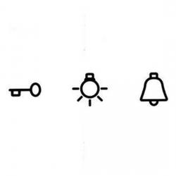 Klebesymbole für Wipp-Schalter- und Wipp-Taster-Wippen - REV-RITTER Klebe-Symbol: Lampe, Schlüssel und Glocke - (2,23 Euro)