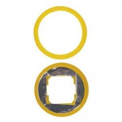 Farbringe zum Wechseln (1 Stück für Schalter/Taster und 1 Stück für andere Geräte) - Serie Radius - REV-RITTER gelb - translucent - hinterleuchtbar - (5,27 Euro)