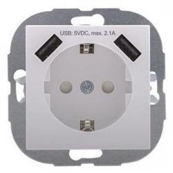 Steckdose mit erhöhtem Berührungsschutz und 2-fach USB-Modul - Serie Studio - REV-RITTER weiß - (16,44 Euro)