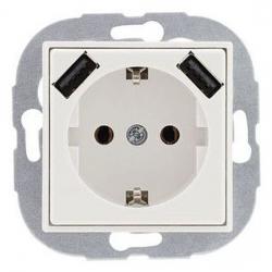 Steckdose mit 2-fach USB-Modul - Serie Optima - REV-RITTER weiß - (17,36 Euro)