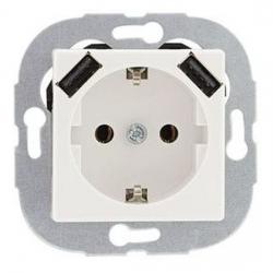 Steckdose mit 2-fach USB-Modul - Serie Unico - REV-RITTER weiß - (15,11 Euro)