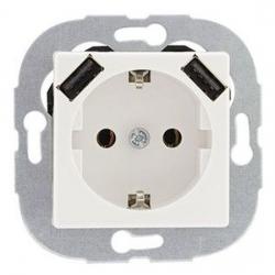 Steckdose mit 2-fach USB-Modul - Serie Quadro - REV-RITTER weiß - (16,03 Euro)