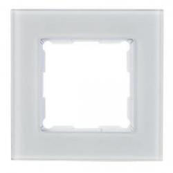 1-fach - Glas-Abdeckrahmen - Serie ArchiTaste - REV-RITTER weiß - transparent (klares Glas, von hinten weiß lackiert) - (10,32 Euro)