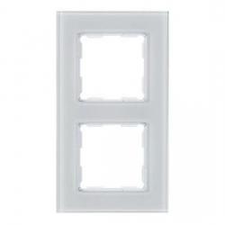 2-fach - Glas-Abdeckrahmen - Serie Optima - REV-RITTER weiß - transparent (klares Glas, von hinten weiß lackiert) - (16,72 Euro)
