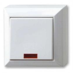 Kontrollschalter (A/W) beleuchtet mit Glimmlampe - AP-Trockenraum - Serie PlanoLuxe - REV-RITTER weiß - (8,72 Euro)