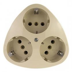 Komplett-Gerät-Dreifach-Steckdose - UP-Einzelgeräte - Serie Standard - REV-RITTER creme-weiß - (8,33 Euro)