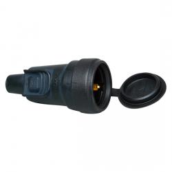 Gummi-Schutzkontakt-Kupplung - IP 44 - mit Steckerverriegelung - KOPP schwarz - (8,15 Euro)