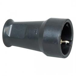Kunststoff-Schutzkontakt-Kupplung - Kappenmaterial: SEBS (gummiähnlich) mit Knickschutz - KOPP schwarz - (3,02 Euro)