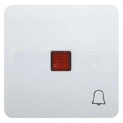 Flächenwippe mit roter Linse und Klingel-Symbol - Serie Alessa - PRESTO-VEDDER ultraweiß (helles reinweiß) - (3,78 Euro)