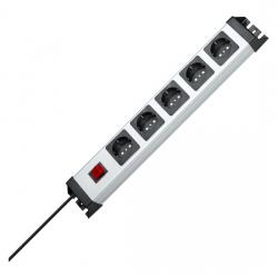 5-fach - POWERversal - anschraubbare Steckdosenleiste - mit beleuchtetem Schalter - KOPP silber-schwarz - (39,92 Euro)