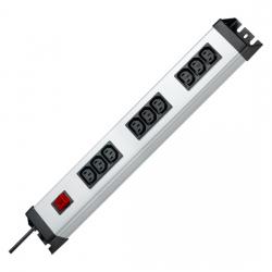 3x3-fach - POWERversal - anschraubbare Steckdosenleiste - mit IEC-320C13-Steckplätzen (Kaltgerätesteckdosen) - mit Schalter - KOPP silber-schwarz - (60,89 Euro)