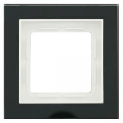 1-fach - Glas / Kunststoff-Abdeckrahmen - Serie Format - SOLOGIC - N & L Schwarzglas / signalweiß - (17,49 Euro)