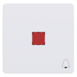 Flächenwippe mit Linse und Klingel-Symbol - Serie Evingsen - PRESTO-VEDDER ultraweiß (ähnlich RAL 9010) - mit roter Linse - (2,59 Euro)