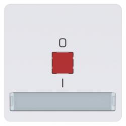 Flächenwippe mit Linse und Beschriftung 0 + 1 und Beschriftungsfeld - Serie Evingsen - PRESTO-VEDDER ultraweiß (ähnlich RAL 9010) - mit roter Linse - (3,95 Euro)
