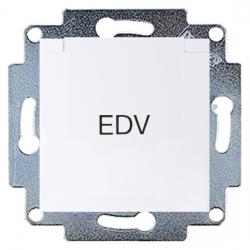 Steckdosen-Einsatz mit Klappdeckel und Aufdruck EDV - Serie Evingsen - PRESTO-VEDDER ultraweiß (ähnlich RAL 9010) - (7,99 Euro)