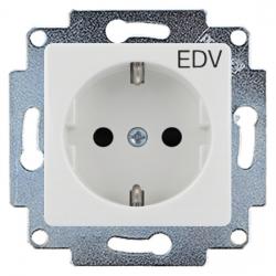 Steckdosen-Einsatz mit Aufdruck EDV - Serie Evingsen - PRESTO-VEDDER ultraweiß (ähnlich RAL 9010) - (3,99 Euro)