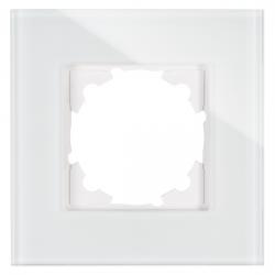 1-fach - Glas-Abdeckrahmen - Serie Athenis - KOPP weiß - transparent (klares Glas, von hinten weiß lackiert) - (22,07 Euro)