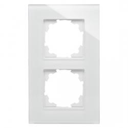 2-fach - Glas-Abdeckrahmen - Serie HK 07 - KOPP weiß - transparent (klares Glas, von hinten weiß lackiert) - (60,99 Euro)