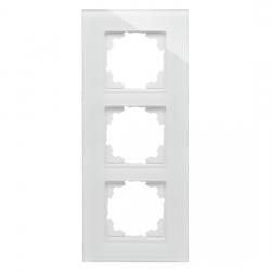 3-fach - Glas-Abdeckrahmen - Serie HK 07 - KOPP weiß - transparent (klares Glas, von hinten weiß lackiert) - (103,29 Euro)
