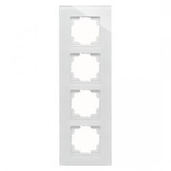 4-fach - Glas-Abdeckrahmen - zu Serie Athenis - KOPP weiß - transparent (klares Glas, von hinten weiß lackiert) - (148,12 Euro)