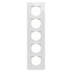 5-fach - Glas-Abdeckrahmen - Serie HK 07 - KOPP weiß - transparent (klares Glas, von hinten weiß lackiert) - (185,46 Euro)