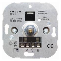 Dreh-Dimmer für dimmbare LED's und Energiesparlampen - für elektron. Trafos - 15 - 150 W/VA - PRESTO-VEDDER Phasenabschnitt - (41,96 Euro)