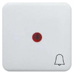 Flächenwippe mit roter Linse und Klingel-Symbol - Serie Regina - PRESTO-VEDDER ultraweiß (helles reinweiß) - (2,69 Euro)