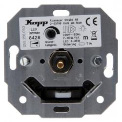 Dreh-LED-Dimmer mit Druck-Wechselschalter für konv. Trafos - 7-110 W/VA - LED 3-35 W - Einsatz einzeln - (nur für Ersatzbedarf) - KOPP ohne Abdeckung - (62,31 Euro)