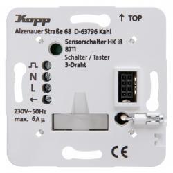 1-fach-Leistungsteil - Schalter/Taster-Funktion - 3-Draht-Anschluss - Serie HK i8 - KOPP 