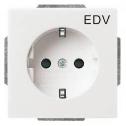 Steckdosen-Einsatz mit Aufdruck EDV und erhöhtem Berührungsschutz - Serie Busch-Axcent / Pur - BUSCH-JAEGER studioweiß - (11,90 Euro)
