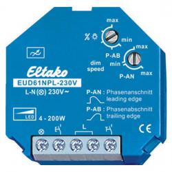 Stromstoß-Universal-Dimmschalter ohne N-Anschluss speziell für dimmbare 230 V-LED-Lampen - ELTAKO Power MOSFET bis 200 W - (59,74 Euro)