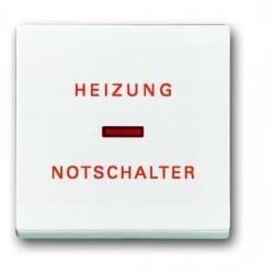Flächenwippe mit kleiner roter Kalotte und Aufdruck Heizung - Serie Future / Future Linear - BUSCH-JAEGER studioweiß - (8,08 Euro)