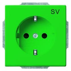 Steckdosen-Einsatz mit erhöhtem Berührungsschutz - Serie Solo - BUSCH-JAEGER grün (SV) RAL 6032 - (18,26 Euro)