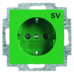 Steckdosen-Einsatz mit Aufdruck SV/ZSV und erhöhtem Berührungsschutz - Serie Busch-Balance SI - BUSCH-JAEGER grün (SV) RAL 6032 - (18,05 Euro)