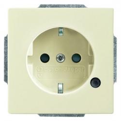 Steckdosen-Einsatz mit LED-Kontrolllicht und erhöhtem Berührungsschutz - Serie Busch-Dynasty - BUSCH-JAEGER elfenbeinweiß - (26,97 Euro)