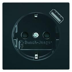 Steckdosen-Einsatz mit USB Steckbuchse und erhöhtem Berührungsschutz - Serie Busch-Dynasty - BUSCH-JAEGER anthrazit - (95,23 Euro)
