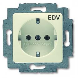 Steckdosen-Einsatz mit Abdeckung für Zwischenrahmen 50 x 50 mm und Aufdruck EDV - Busch-Duro 2000 SI/SI Linear - BUSCH-JAEGER weiß (cremefarbenes elektroweiß) - (9,98 Euro)
