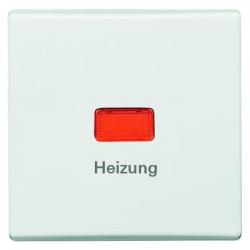 Flächenwippe mit roter Kalotte und Aufdruck Heizung - Serie Allwetter 44 - BUSCH-JAEGER alpinweiß - (14,73 Euro)