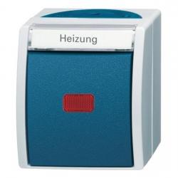 Heizungs-Schalter 16 A (Kontroll-Ausschalter - 2-polig) - AP-Feuchtraum - Serie Ocean IP 44 - BUSCH-JAEGER grau/blaugrün - (41,34 Euro)