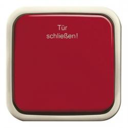 Taster (Öffner) mit roter Wippe und Aufdruck "Tür schließen" - Serie Busch-Duro 2000 AP - BUSCH-JAEGER 