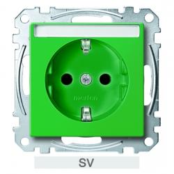 Steckdosen-Einsatz für Sonderstromkreise mit Schriftfeld - System M - MERTEN grün / SV (Thermoplast glänzend) - (12,34 Euro)