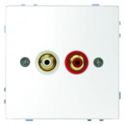 2-fach Chinch-Steckdosen-Einsatz für Audio Anschluss - System Design - MERTEN lotosweiß (Thermoplast glänzend) - (29,47 Euro)