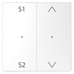 Doppel-Wippe für 2-fach - Taster-Modul Kennzeichnung Szene 1/2 Pfeile Auf/Ab - PlusLink - System Design - MERTEN lotosweiß (Thermoplast glänzend) - (13,17 Euro)